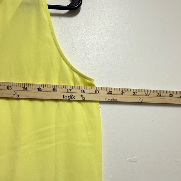 Women’s yellow sleeveless pleated blouse summer tie up blouse spring sleeveless - Picture 5 of 6